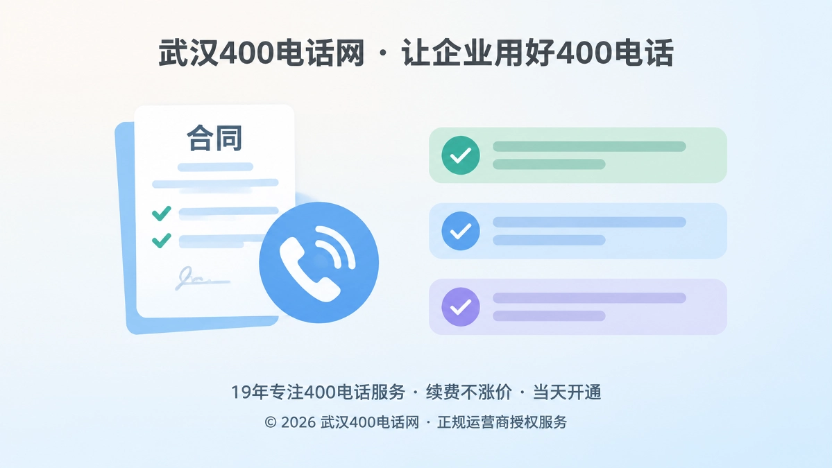 合同文件与电话号码图标相扣的诚信服务扁平插画